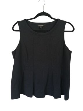 Banana Republic Black Sleeveless Pleat-Front Top Size Large